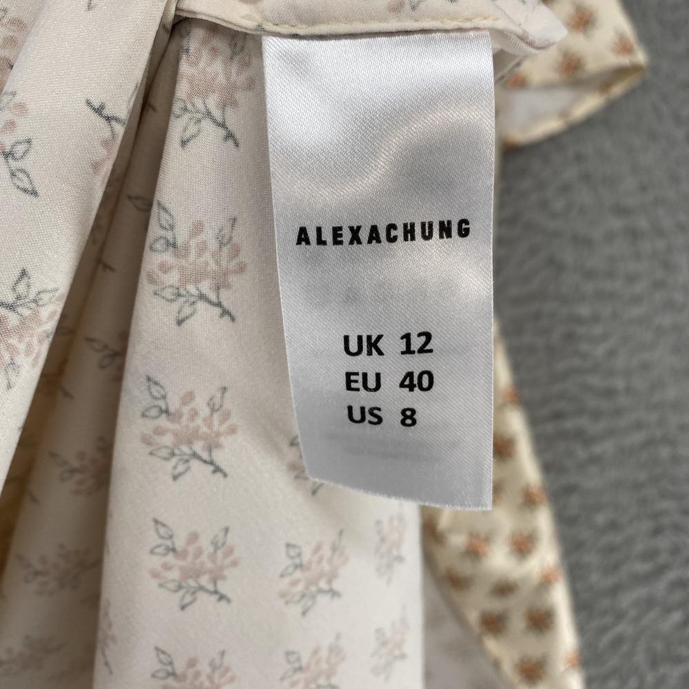 Alexa Chung Dress Womens 8 Babydoll Floral Prairie Satin Flutter Sleeve Midi - Picture 11 of 16